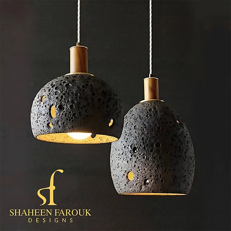 Luna Dome Black Pendant